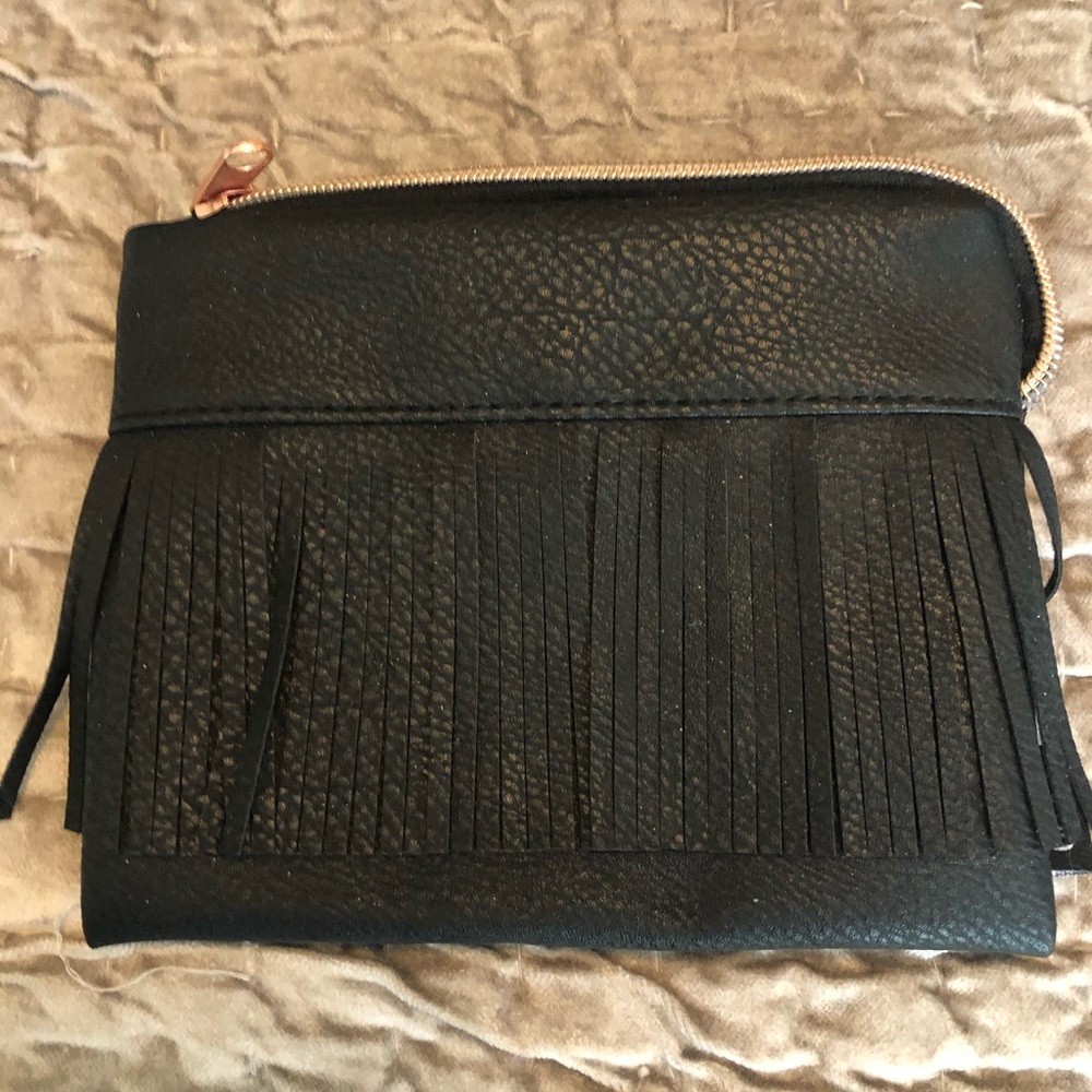 Typo fringed makeup bag